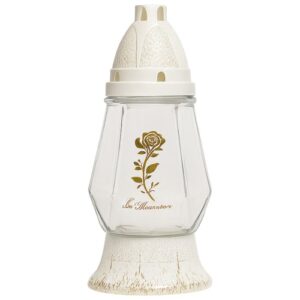 Candeeiro de Vidro com Tampa - Recarga P195, Branco