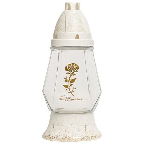 Candeeiro de Vidro com Tampa - Recarga P195, Branco