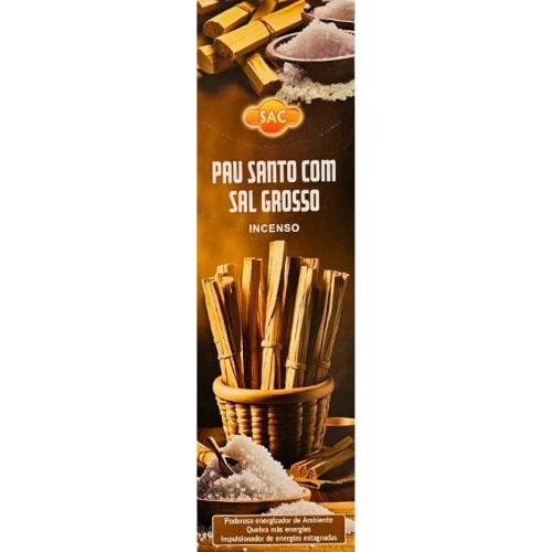 Incenso SAC em Vareta - Pau Santo com Sal Grosso