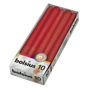 Vela Cónica para Eventos 24,5cm - Pack 10, Vermelho, 7h de Duração