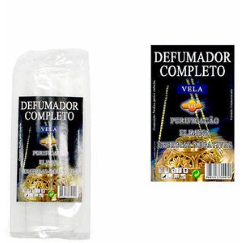 Conjunto defumador completo com vela branca para rituais esotéricos