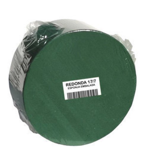 Esponja Floral Redonda Embalada para Flores Naturais - 17cm x 7cm