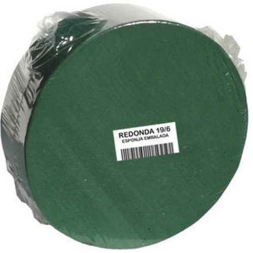 Esponja Floral Redonda Embalada para Flores Naturais - 19cm x 6cm