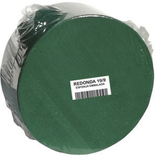 Esponja Floral Redonda Embalada para Flores Naturais - 19cm x 9cm