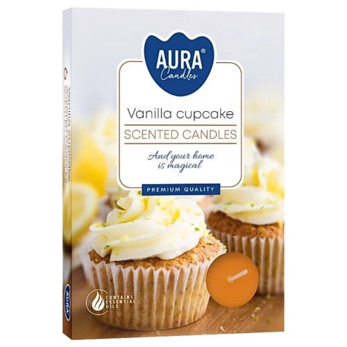 Velas Tealight Perfumadas - Pack 6, 202 Bolo de Baunilha