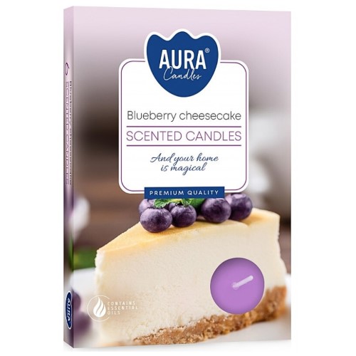 Velas Tealight Perfumadas - Pack 6, 359 Cheesecake de Mirtilo