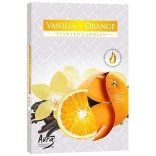 Velas Tealight Perfumadas - Pack 6, 037 Baunilha e Laranja