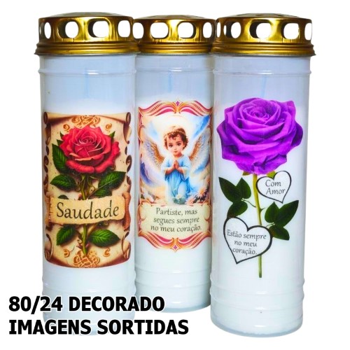 Círio Vela 80/24 - Texto, Decorado