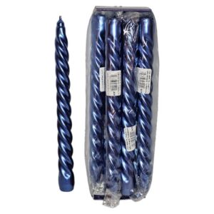 Vela Espiral 25cm - Azul, Pack 8