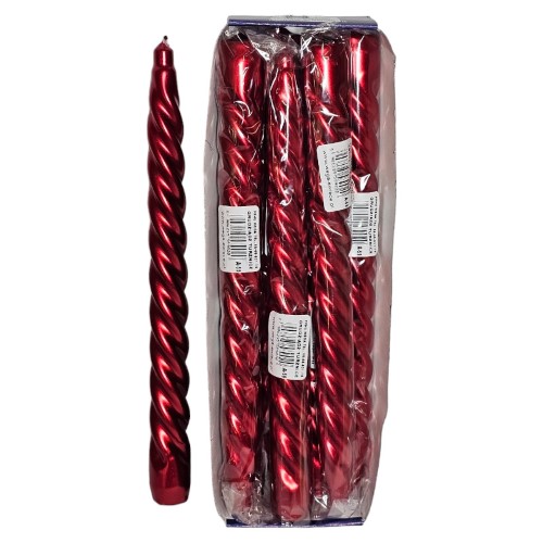 Vela Espiral 25cm - Bordeaux, Pack 8