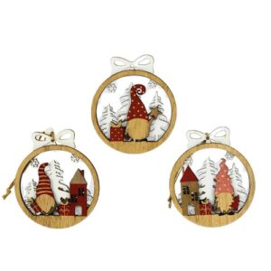 Enfeite Decorativo de Natal para Pendurar 10cm - Pack 3, Bola