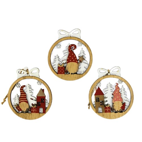 Enfeite Decorativo de Natal para Pendurar 10cm - Pack 3, Bola