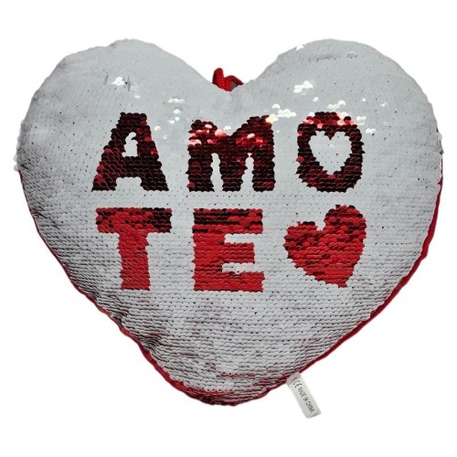Almofada Coração com Inscrição 'Amo-te' - 30cm