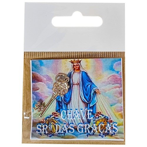 Amuleto em Metal - Chave Senhora das Graças