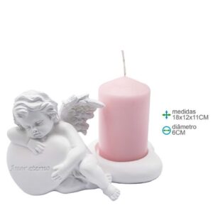 Anjo em Resina com Porta Vela 18x12x11cm