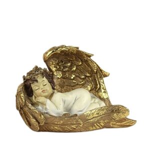 Anjo Deitado em Resina 14cm - Branco, Modelo B