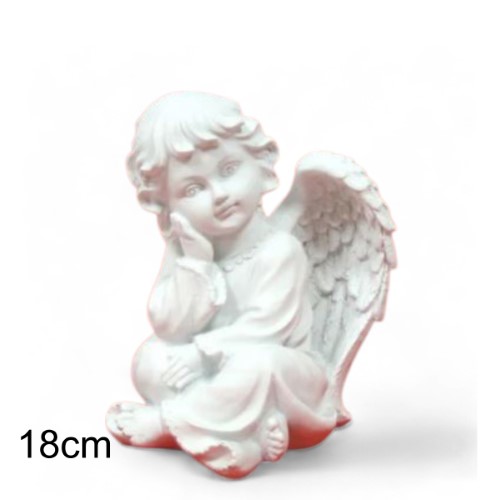 Anjo Sentado em Resina 18cm