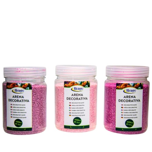 Areia Decorativa 1-2mm 400g - Rosa (3 Tons)