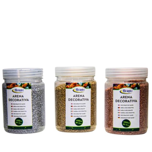 Areia Decorativa 1-2mm 400g - Cores Sortidas