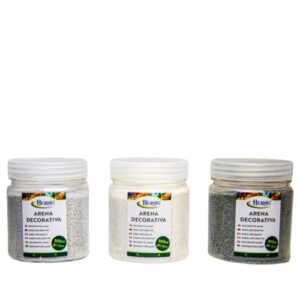 Areia Decorativa 1-2mm 300g - Prateado, Branco e Preto