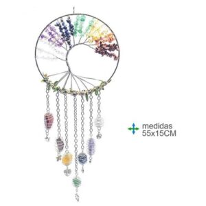 Árvore da Vida com Pedras Semipreciosas para Pendurar - 7 Chakras