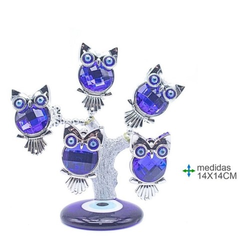 Árvore de Olho Turco 14x14cm - Prateado / Mochos