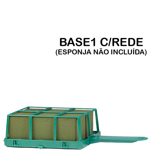 Base Palma Retangular com Rede para Esponja Floral