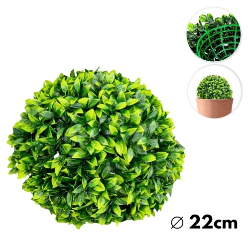 Bola Decorativa com Folhas Verdes Artificiais 22cm
