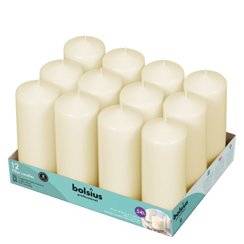 Vela para Eventos 17x5,8cm - Marfim, 54h de Duração