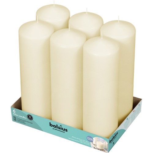 Vela para Eventos 25x7,8cm - Marfim, 122h de Duração