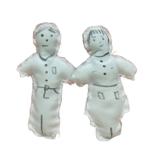 Casal Boneco de Pano - Branco