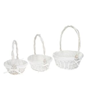 Cesto Redondo com Asa - Pack 3, Branco