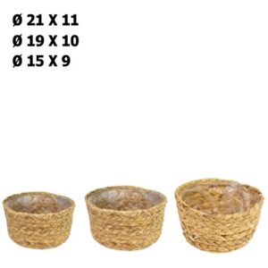 Cestos Redondos em Vime - Pack 3