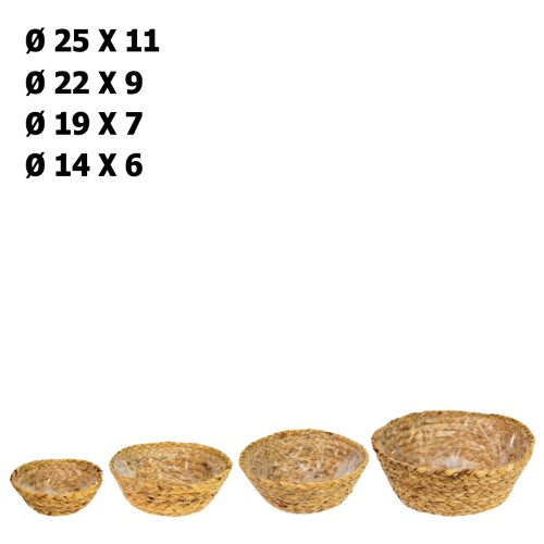 Cestos Redondos em Vime - Pack 4