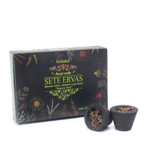 Copo de Carvão com Resina Natural - 6 copos, 7 Ervas