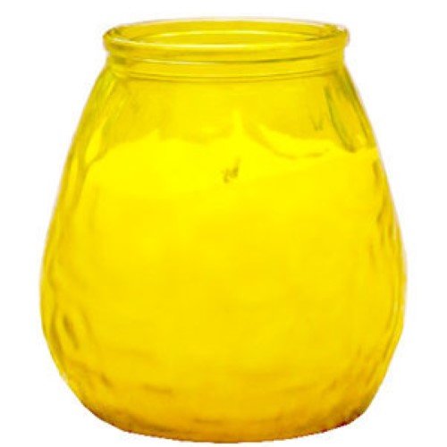 Copo com Vela de Essência Natural de Citronela - Amarelo