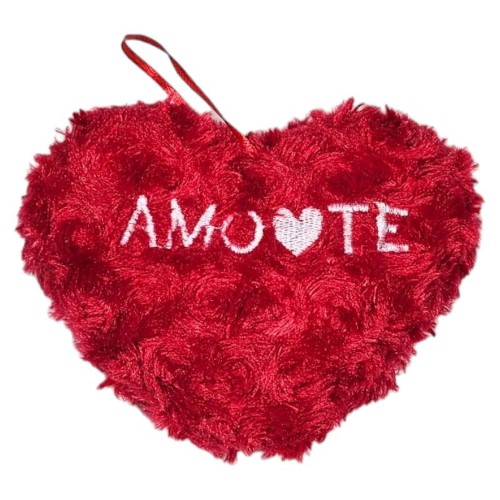 Peluche Coração para Pendurar com Inscrição 'Amo-te' - 17x11cm
