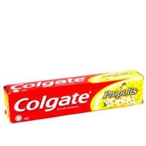 Embalagem de pasta de dentes Colgate Herbal de 100ml com design verde e amarelo