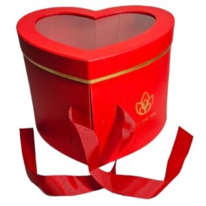 Caixa Coração em Cartão com Tampa 23x20cm - Vermelho