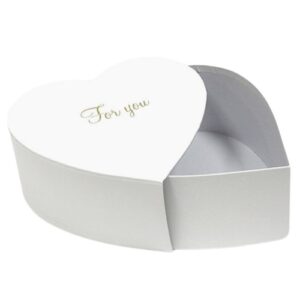 Caixa Coração em Cartão com Gaveta 23,5x23x11cm - Branco