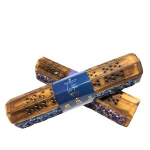 Caixa Porta Incensos em Madeira - 10 Varetas, Elemento Água