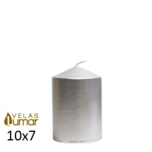 Vela Decorativa 10x7cm - Prateado Metalizado