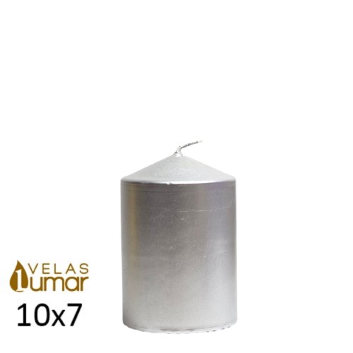 Vela Decorativa 10x7cm - Prateado Metalizado