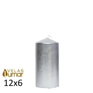Vela Decorativa 12x6cm - Prateado Metalizado