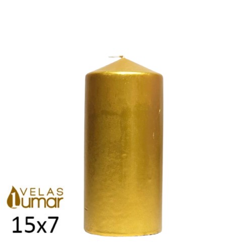 Vela Decorativa 15x7cm - Dourado Metalizado