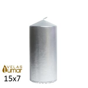 Vela Decorativa 15x7cm - Prateado Metalizado