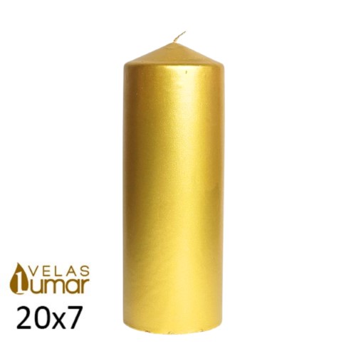 Vela Decorativa 20x7cm - Dourado Metalizado
