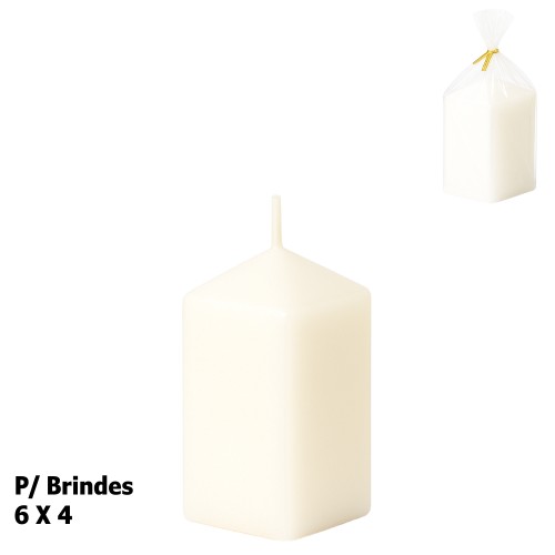 Vela Decorativa Quadrada 6x4cm - Branco