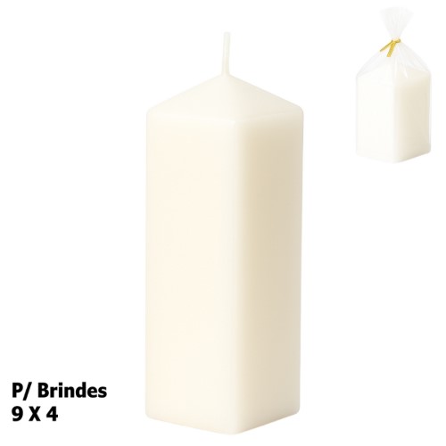 Vela Decorativa Quadrada 9x4cm - Branco