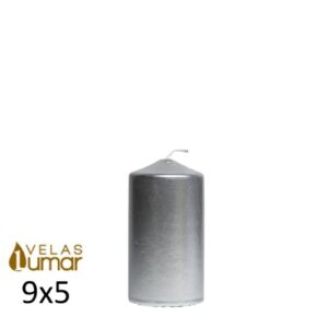 Vela Decorativa 9x5cm - Prateado Metalizado
